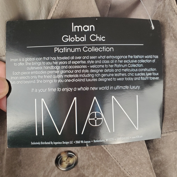 NWT IMAN Women's Taupe Leather Jacket. XL. Platinum Collection - Picture 6 of 11